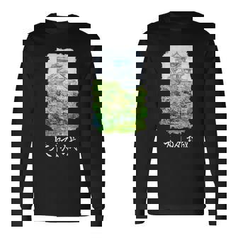 Osaka Castle Beautiful Trees & Pond Japanese Culture History Long Sleeve T-Shirt - Monsterry