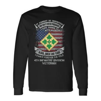 Own Forever The Title 4Th Infantry Division Veteran Flag Usa Long Sleeve T-Shirt - Monsterry DE