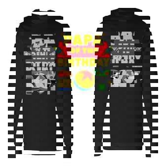 Papa The Birthday Boy Toy Familly Matching Story Bday Long Sleeve T-Shirt - Thegiftio UK