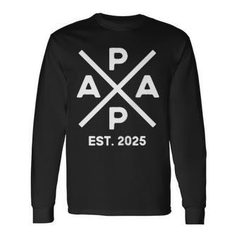 Papa Est 2025 Werdender Papa 25 Level Up Zum Papa 2025 Langarmshirts - Geschenkecke