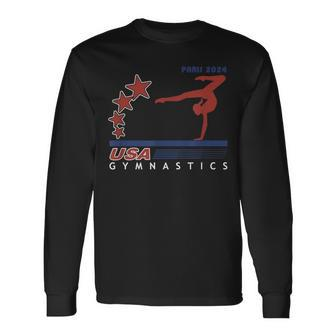 Paris 2024 Summer Games Team Usa Gymnastics America Sports Long Sleeve T-Shirt - Monsterry AU