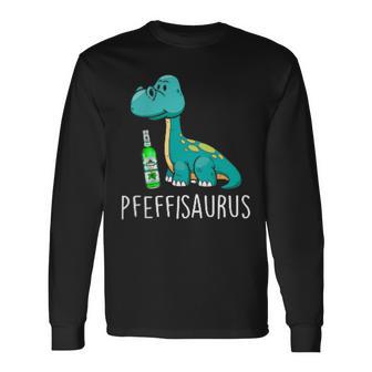 Pfeffisaurus Dino Peppermint Liqueur Running Party S Langarmshirts - Geschenkecke