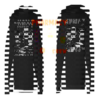 Pharmacy Boo Crew Pills Pharmacist Spooky Halloween Costume Long Sleeve T-Shirt - Monsterry