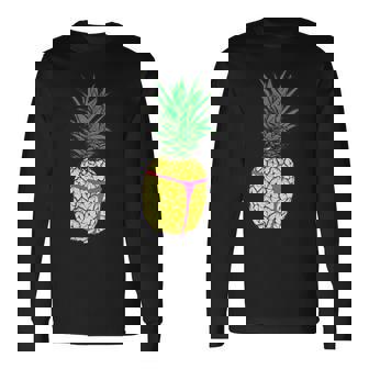 Pineapple Slut Thong Slutty Graphic Long Sleeve T-Shirt - Thegiftio UK