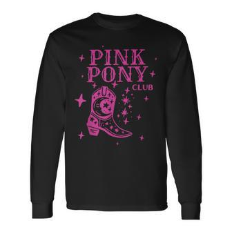 Pink Boots Cowgirl Western Pony Club Long Sleeve T-Shirt - Monsterry DE