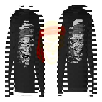 Pirata Cráneo En Pañuelo Pirata Aventura Camiseta de manga larga - Regaloses