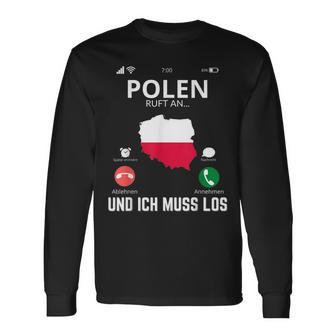 Polen Calls And I Must Go Poland Flag Langarmshirts - Geschenkecke