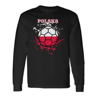 Polen Fußball Polska Fan-Trikot Mit Polnischer Flag Langarmshirts - Seseable