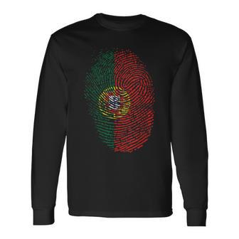 Portugal Flag Fingerprint Langarmshirts - Geschenkecke