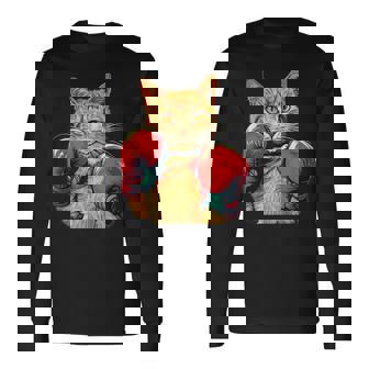 Pretty Cool Sport Cat Costume For Boxing Animal Lovers Long Sleeve T-Shirt - Monsterry