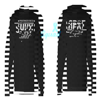 Prostate Cancer Awareness Support Squad Light Blue Ribbon Long Sleeve T-Shirt - Monsterry