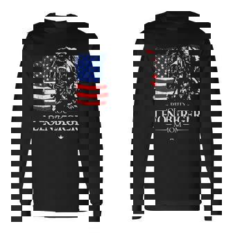 Proud Leonberger Mom American Flag Patriotic Gift Dog Long Sleeve T-Shirt - Monsterry