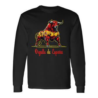 Proud Of Spain Bull Flags Español Pamplona Langarmshirts - Geschenkecke