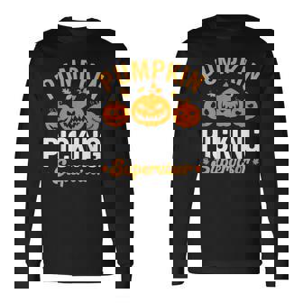 Pumpkin Picking Supervisor Family Matching Pumpkin Patch Long Sleeve T-Shirt - Thegiftio UK