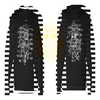 Rastafarian Clothing And Reggae Apparel With Reggae Lion Long Sleeve T-Shirt - Thegiftio