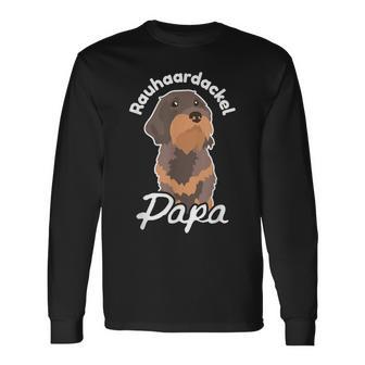 Rauhaard Dachshund Papa Dachshund Teckel Rauhaard Dachshund Langarmshirts - Geschenkecke