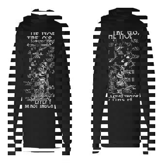 There It Goes My Last Flying Fuck Skeletons Halloween Long Sleeve T-Shirt - Seseable