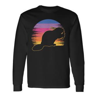 Retro Beaver Beaver Lovers Bobr Meme Langarmshirts - Geschenkecke