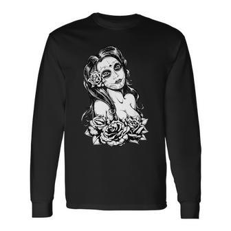 Retro Catrina I Retro Dia De Muertos I La Santísima Muerte Langarmshirts - Geschenkecke