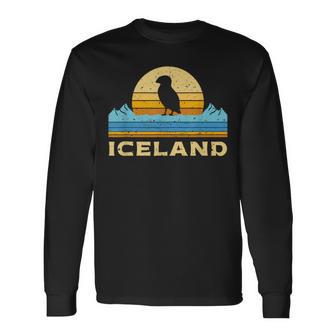 Retro Island Puffin Icelandic Bird Puffin Langarmshirts - Geschenkecke