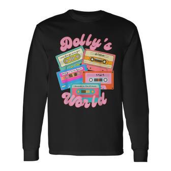 Retro Personalized Dolly Cassettes Dolly World First Name Long Sleeve T-Shirt - Thegiftio UK