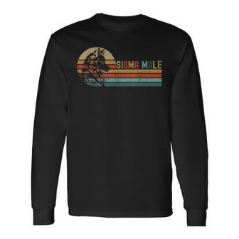 Retro Sigma Männlicher Wolf Lustige Sarkastische Zitate Witzige Witze Langarmshirts - Geschenkecke