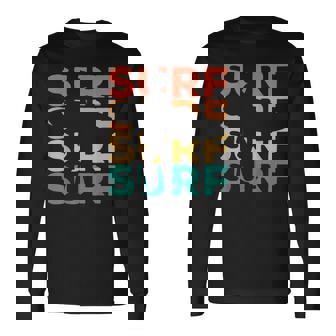 Retrointage Surfing For Surfer And Wave Rider Langarmshirts - Seseable