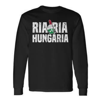 Ria Ria Hungária Magyar Hungary Fan Hungarian Flag Langarmshirts - Seseable