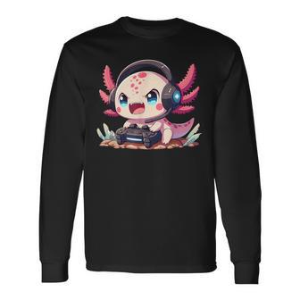 Rosa Axolotl Anime Gamesolotl Axolotl Gamer Langarmshirts - Geschenkecke