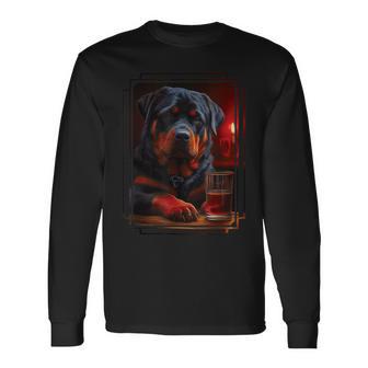 Rottweiler In Pub I Drinking Dog I Dog Bar Rottweiler Langarmshirts - Geschenkecke