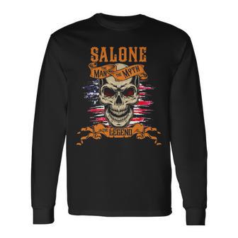 Salone The Man The Myth The Legend Personalized Last Name Long Sleeve T-Shirt - Thegiftio