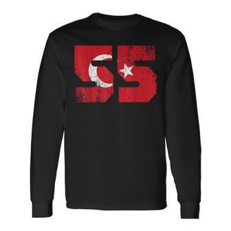 Samsun 55 Memleket Turkey Flag Idea Langarmshirts - Seseable