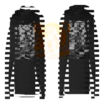 Samurai Cat Ninja Aesthetic Japanese Katana Tokyo Culture Long Sleeve T-Shirt - Thegiftio