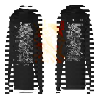 Samurai Skeleton Japanese Kanji Samurai Warrior Skeleton Long Sleeve T-Shirt | Mazezy