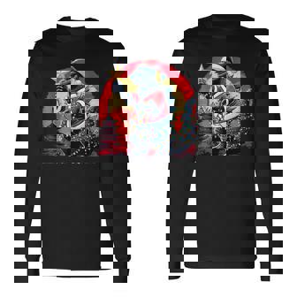 Santazilla Japanese Monster Kaiju Dinosaur Christmas Long Sleeve T-Shirt | Mazezy