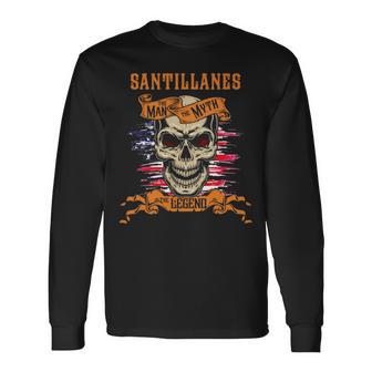 Santillanes The Man The Myth The Legend Personalized Last Name Long Sleeve T-Shirt - Thegiftio