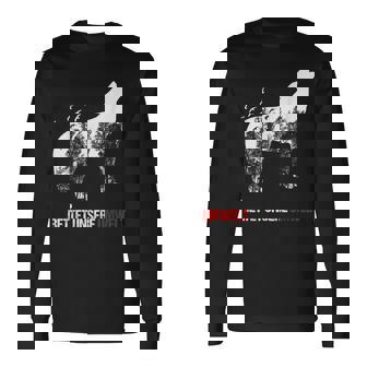 Save The Environment Wolf Silhouette Forest Animal Nature Conservation Long Sleeve T-Shirt - Monsterry