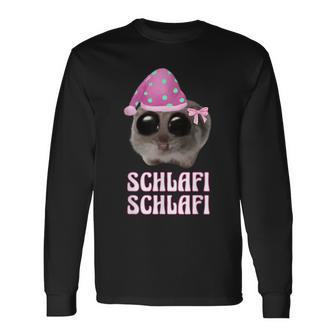 Schlafi Schlafi Sad Hamster Hamstie Meme Sleep Langarmshirts - Geschenkecke