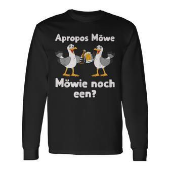 With Seagull Möwie Noch Een Plattdeutsch Norddeutsch Text S Langarmshirts - Geschenkecke