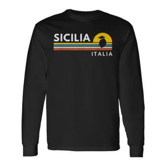 Sicilia Italia Italy Lemon Souvenirsintage Retro Langarmshirts - Geschenkecke