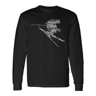 Ski Driver Silhouette Drawn Langarmshirts - Geschenkecke