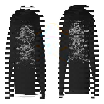 Skull & Crossbones Pirate Vintage Long Sleeve T-Shirt - Thegiftio UK