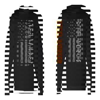 Sl Worker Union Worker Proud Labor Party American Flag Long Sleeve T-Shirt - Monsterry