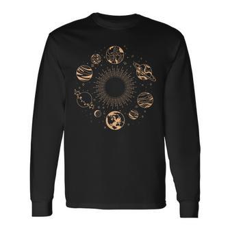 Solar System Planets Space Science Galaxy Astrology Universe Long Sleeve T-Shirt | Seseable UK