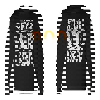Speech Boo Crew Teacher Language Pathologist Halloween Premium Long Sleeve T-Shirt - Monsterry