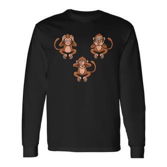 Speich Hörre & Sehe Kein Evil Drei Monkeys Weiser Monkey Langarmshirts - Geschenkecke