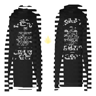 Spooky Camping Crew Halloween Camping Skeleton Campsite Long Sleeve T-Shirt - Seseable