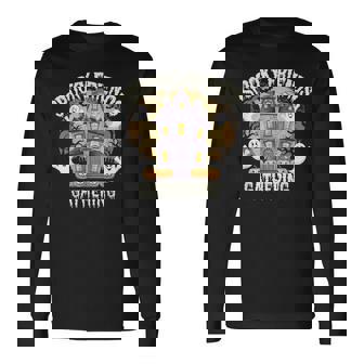 Spooky Friends Gathering Ghostly Halloween Haunted House Long Sleeve T-Shirt - Monsterry