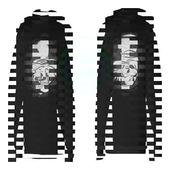 Spooky Steam Punk Ghost Scary Zombie Top Hat Halloween Premium Long Sleeve T-Shirt - Monsterry