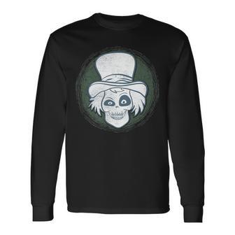 Spooky Steam Punk Ghost Scary Zombie Top Hat Halloween Premium Long Sleeve T-Shirt - Monsterry